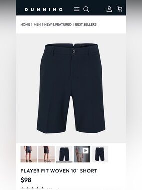 Dunning Player Fit Woven 10" Golf Short